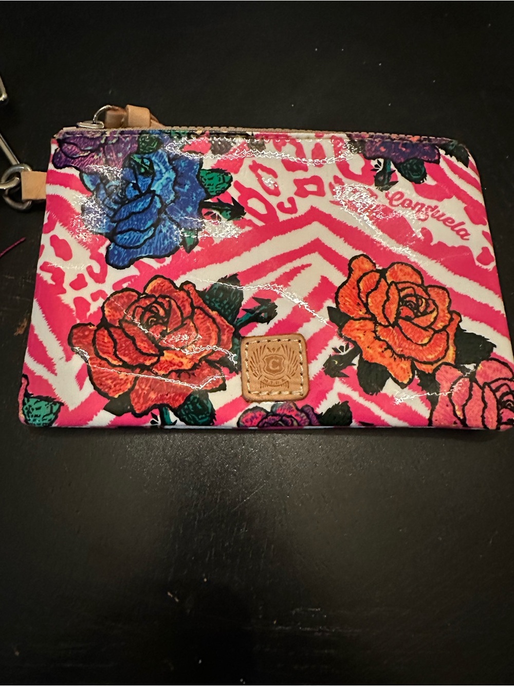 NWT Consuela midtown Colorful Floral Zip wristlet- Pink